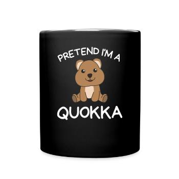 Stell dir vor ich bin ein Quokka Halloween - Tasse einfarbig - Schwarz - Vorne