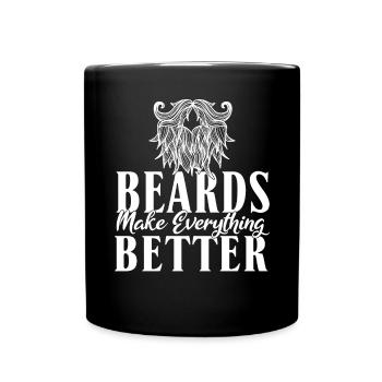 Giftidea Beard Men - Tasse einfarbig - Schwarz - Vorne