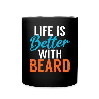 Giftidea Beard Men - Tasse einfarbig - Schwarz - Vorne