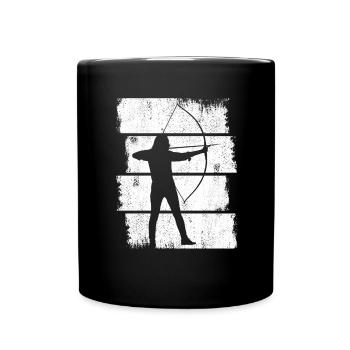 Bogenschütze - Tasse einfarbig - Schwarz - Vorne