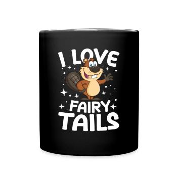 I Love Fairy Tails Biber - Tasse einfarbig - Schwarz - Vorne