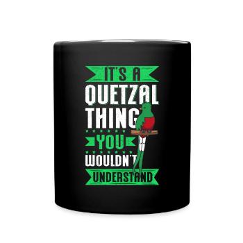 Quetzal Birds | Guatemala Bird Gift - Full Colour Mug - black - Front