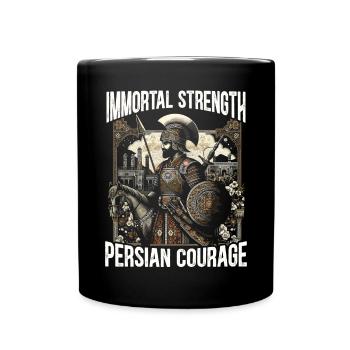 Persischer Unsterblicher Achämenidenreich Persischer Krieger - Tasse einfarbig - Schwarz - Vorne