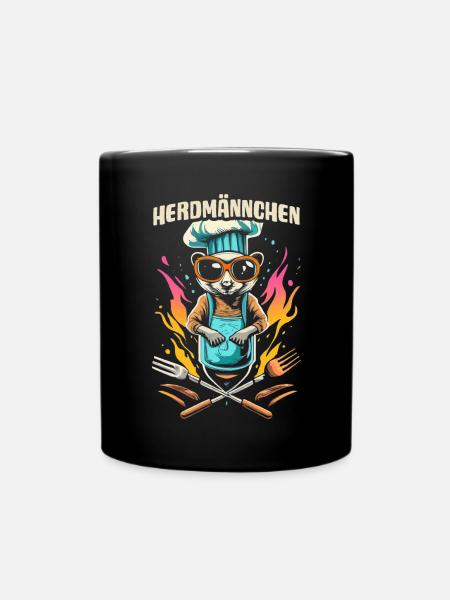 Herdmännchen Koch T-Shirt – Spaß in der Küche - Tasse einfarbig - Schwarz