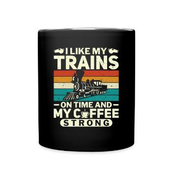 J’aime les trains et le café - Train Driver - Mug uni - noir - Devant