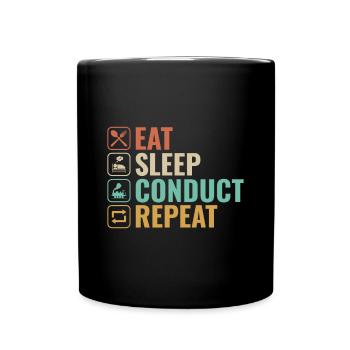 Manger Dormir Conduite Répéter - Train Driver - Mug uni - noir - Devant