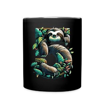 5 ans paresseux 5e cadeau d’anniversaire - Mug uni - noir - Devant