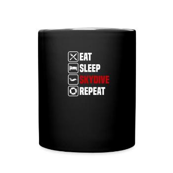 Eat Sleep Skydive Repeat Skydiver - Full Colour Mug - black - Front
