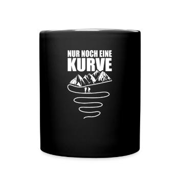 Nur noch eine Kurve - Tasse einfarbig - Schwarz - Vorne