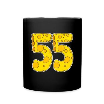 55 Jahre Lustig Käse - Tasse einfarbig - Schwarz - Vorne