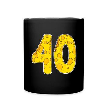 40 ans de fromage Lustig - Mug uni - noir - Devant