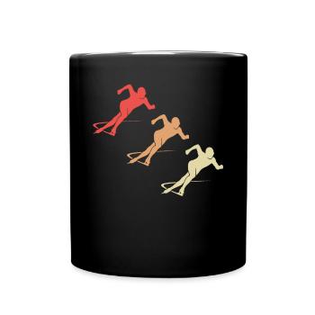 Farbenfrohes Eiskunstlauf Team Geschenk - Tasse einfarbig - Schwarz - Vorne