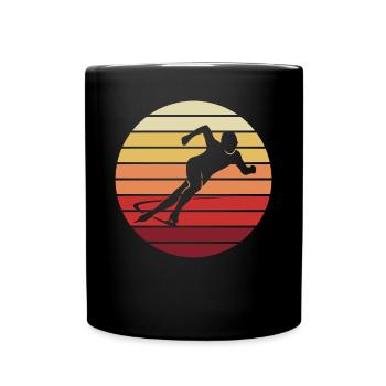 Figure Skating Sunset Silhouette Gift - Full Colour Mug - black - Front