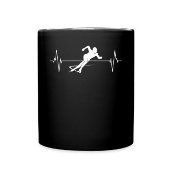 Heartbeat Patinage de vitesse Passion cadeau - Mug uni - noir - Devant