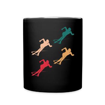Farbenfrohes Eiskunstlauf Team Geschenk - Tasse einfarbig - Schwarz - Vorne