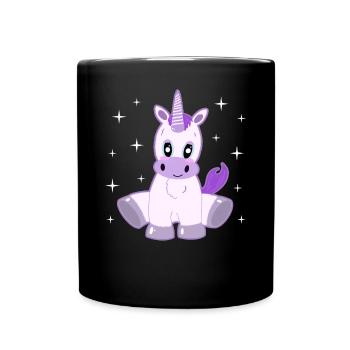 Cute Unicorn - Magic Gaze - Full Colour Mug - black - Front