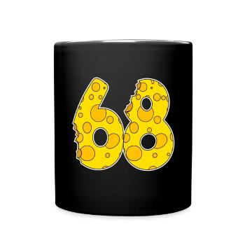 68 Jahre Lustig Käse - Tasse einfarbig - Schwarz - Vorne