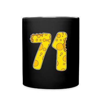 71 years of Lustig Käse - Full Colour Mug - black - Front