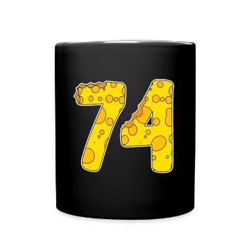 74 ans de Lustig Käse - Mug uni - noir - Devant
