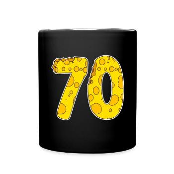 70 ans de fromage Lustig - Mug uni - noir - Devant
