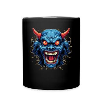 Japonais Hannya Démon Samouraï Guerrier Oni Masque - Mug uni - noir - Devant