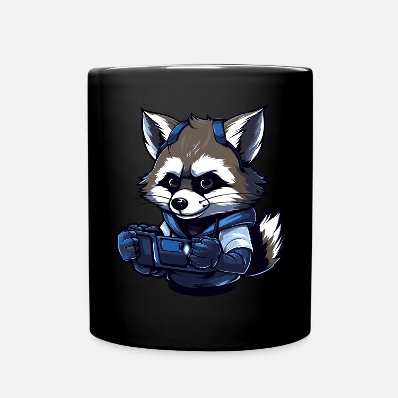 Netter Waschbär Gamer Spiele Wrackliebhaber - Tasse einfarbig - Schwarz