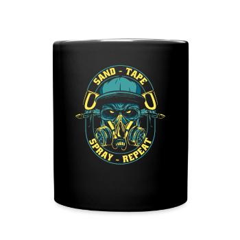 Sand Tape Spray Repeat Automotive Vehicle Car - Full Colour Mug - black - Front