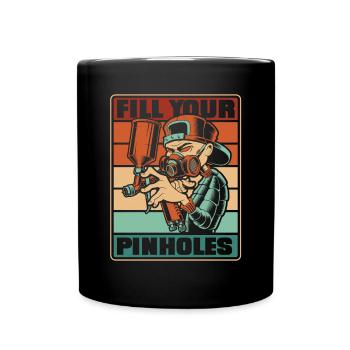 Retro Fill Your Pinholes Car Spray Automotive Car - Full Colour Mug - black - Front