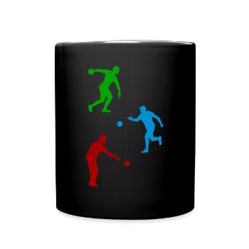 Boccia Silhouettes Joueur de pétanque Silhouettes - Mug uni - noir - Devant