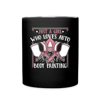 Girl Who Loves Vehicle Car Spray Automotive Car - Full Colour Mug - black - Front