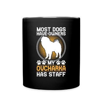 Ovcharka has staff Caucasian Ovcharka - Full Colour Mug - black - Front