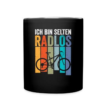 Ich bin selten Radlos - Tasse einfarbig - Schwarz - Vorne