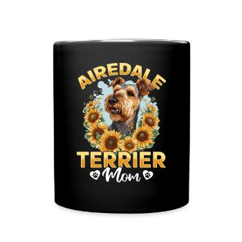 Airedale Terrier Dog Breed Airedale Terrier Mom - Tasse einfarbig - Schwarz - Vorne