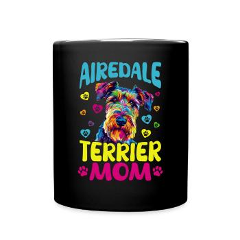 Airedale Terrier Dog Breed Airedale Terrier Girl - Tasse einfarbig - Schwarz - Vorne