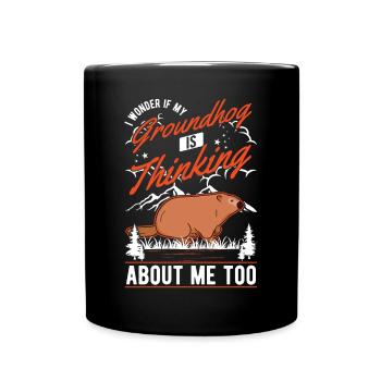 Marmot Groundhog Day Woodchuck - Full Colour Mug - black - Front