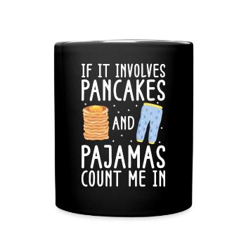 Pancake Lover Kids If It Involves - Full Colour Mug - black - Front
