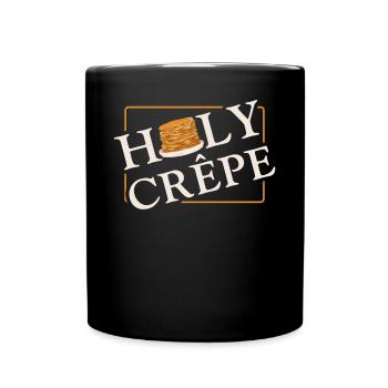 Pancake Lover Kids Pun Holy Crepe - Full Colour Mug - black - Front