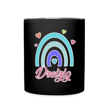 30. Geburtstag Regenbogen Vintage - Tasse einfarbig - Schwarz - Vorne