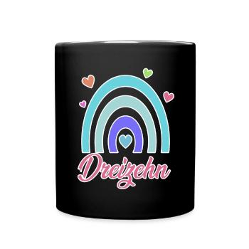 13. Geburtstag Regenbogen Vintage - Tasse einfarbig - Schwarz - Vorne