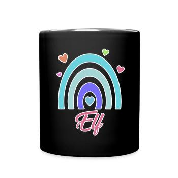 11. Geburtstag Regenbogen Vintage - Tasse einfarbig - Schwarz - Vorne