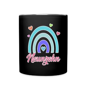 19. Geburtstag Regenbogen Vintage - Tasse einfarbig - Schwarz - Vorne