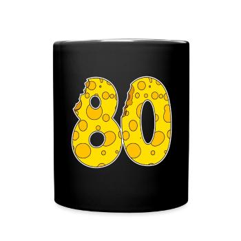 80 ans de fromage Lustig - Mug uni - noir - Devant