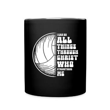 Je peux tout faire grâce au volley-ball du Christ - Mug uni - noir - Devant