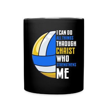 I Can Do All Things Through Christ Volleyball - Tasse einfarbig - Schwarz - Vorne