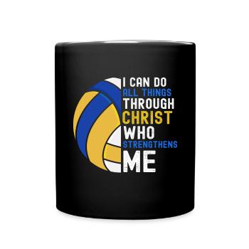 I Can Do All Things Through Christ Volleyball - Tasse einfarbig - Schwarz - Vorne