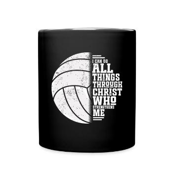 I Can Do All Things Through Christ Volleyball - Tasse einfarbig - Schwarz - Vorne