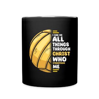 I Can Do All Things Through Christ Volleyball - Tasse einfarbig - Schwarz - Vorne