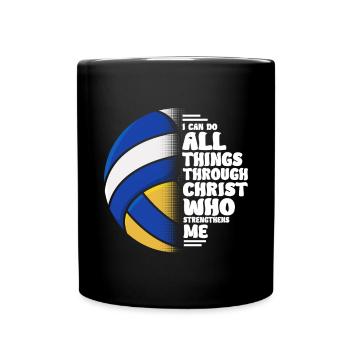 Je peux tout faire grâce au volley-ball du Christ - Mug uni - noir - Devant