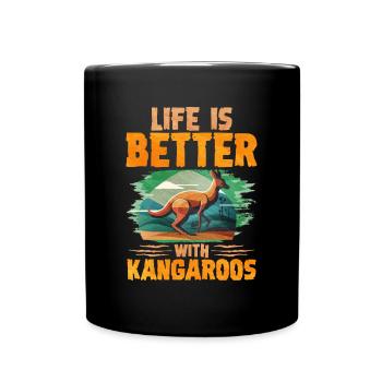 känguru - Tasse einfarbig - Schwarz - Vorne