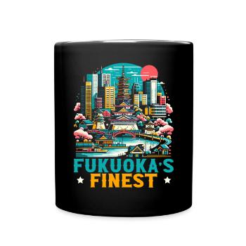 Fukuoka Japan Country Travel Vacation Japanese - Full Colour Mug - black - Front